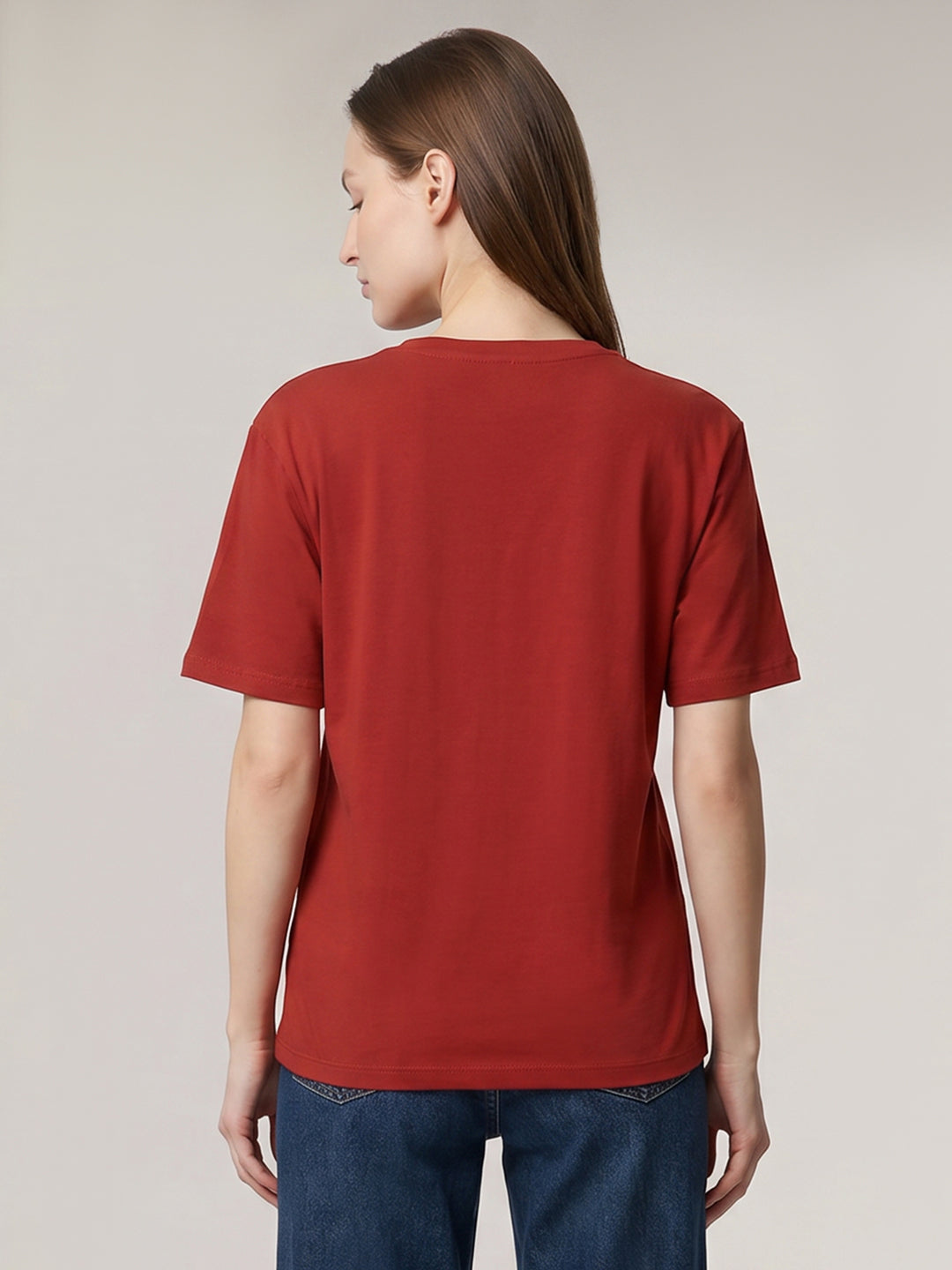 Rust Printed Cotton T-shirt
