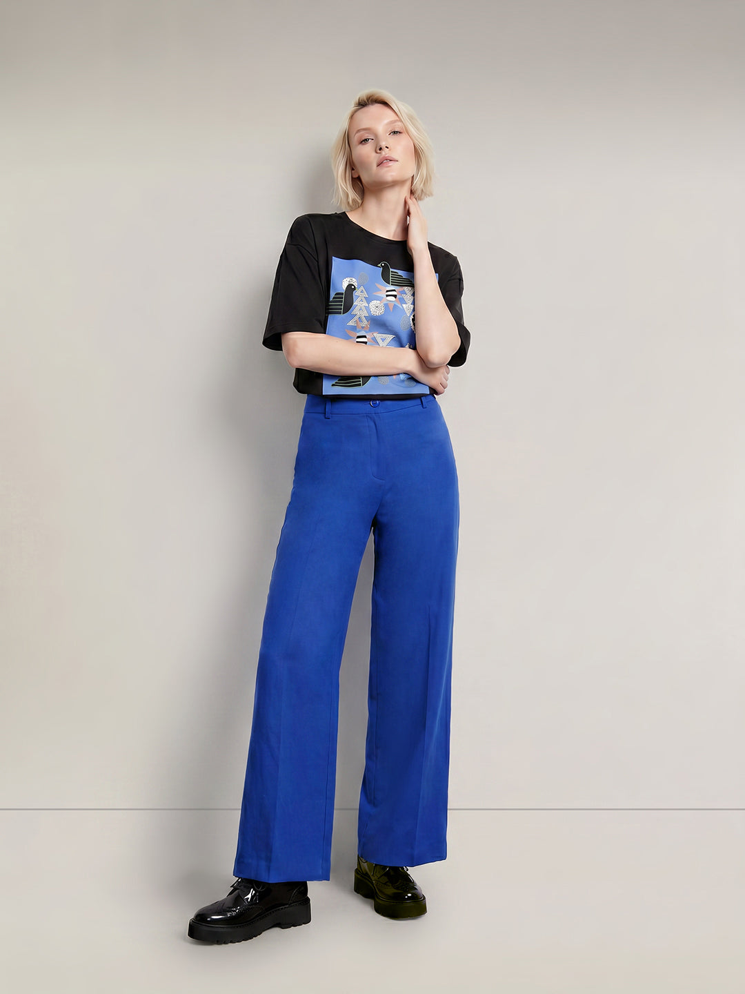 Dark Blue Wide Leg Pants