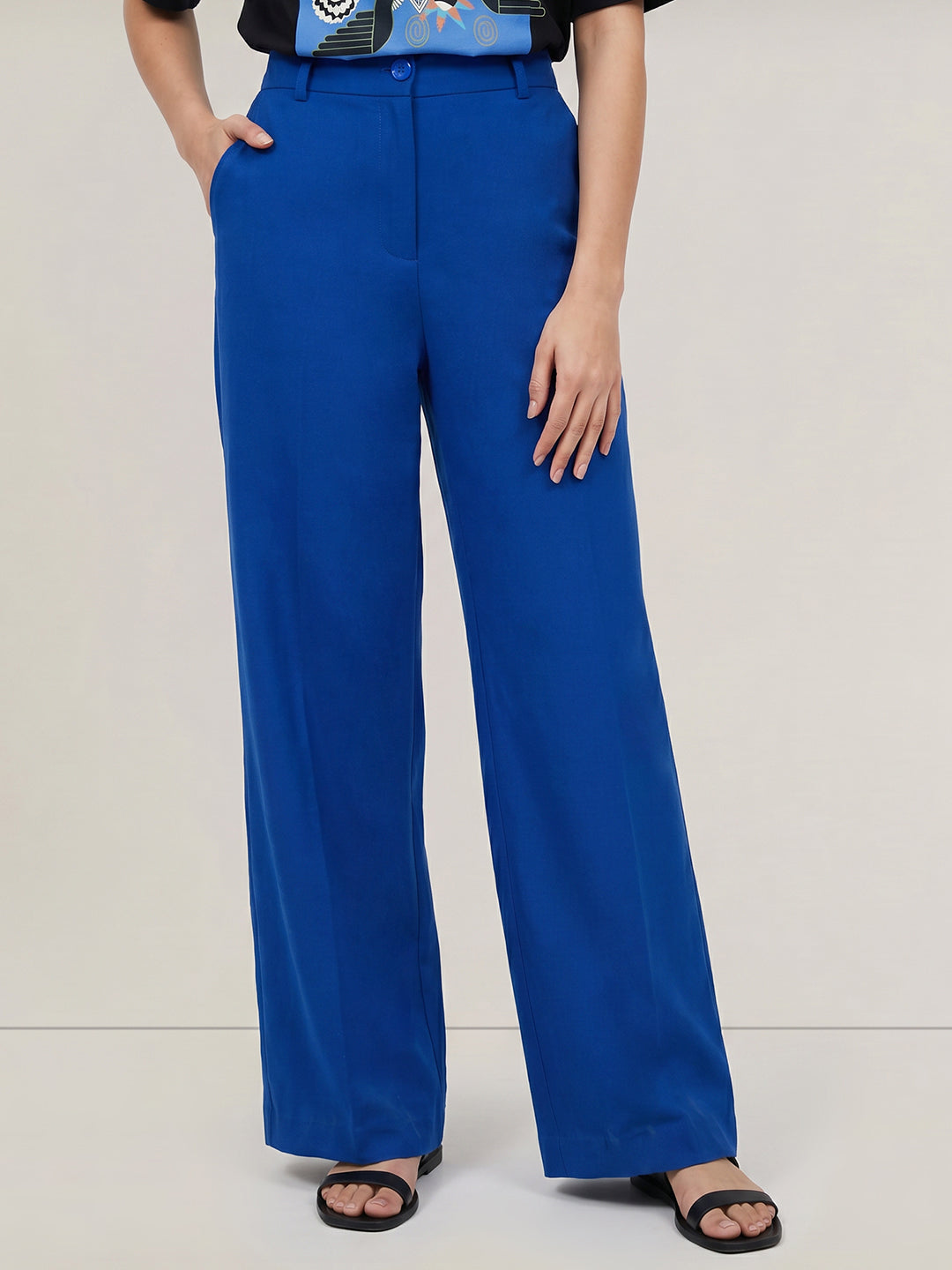 Dark Blue Wide Leg Pants