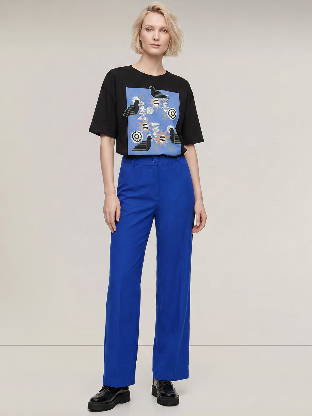 Dark Blue Wide Leg Pants