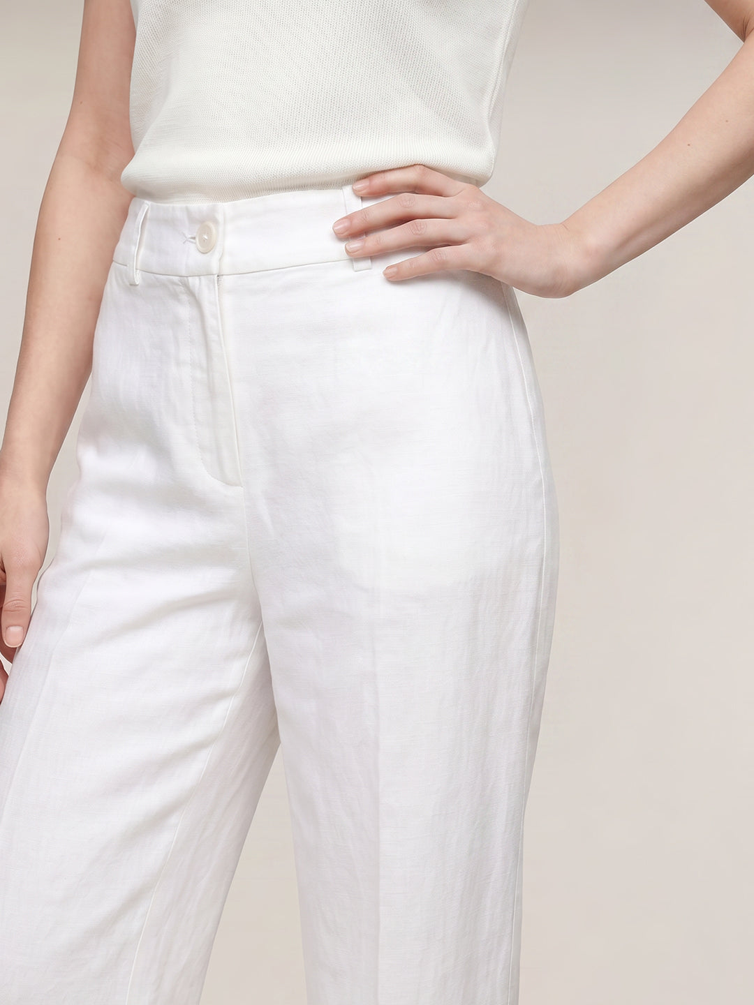 White Wide Leg Pants