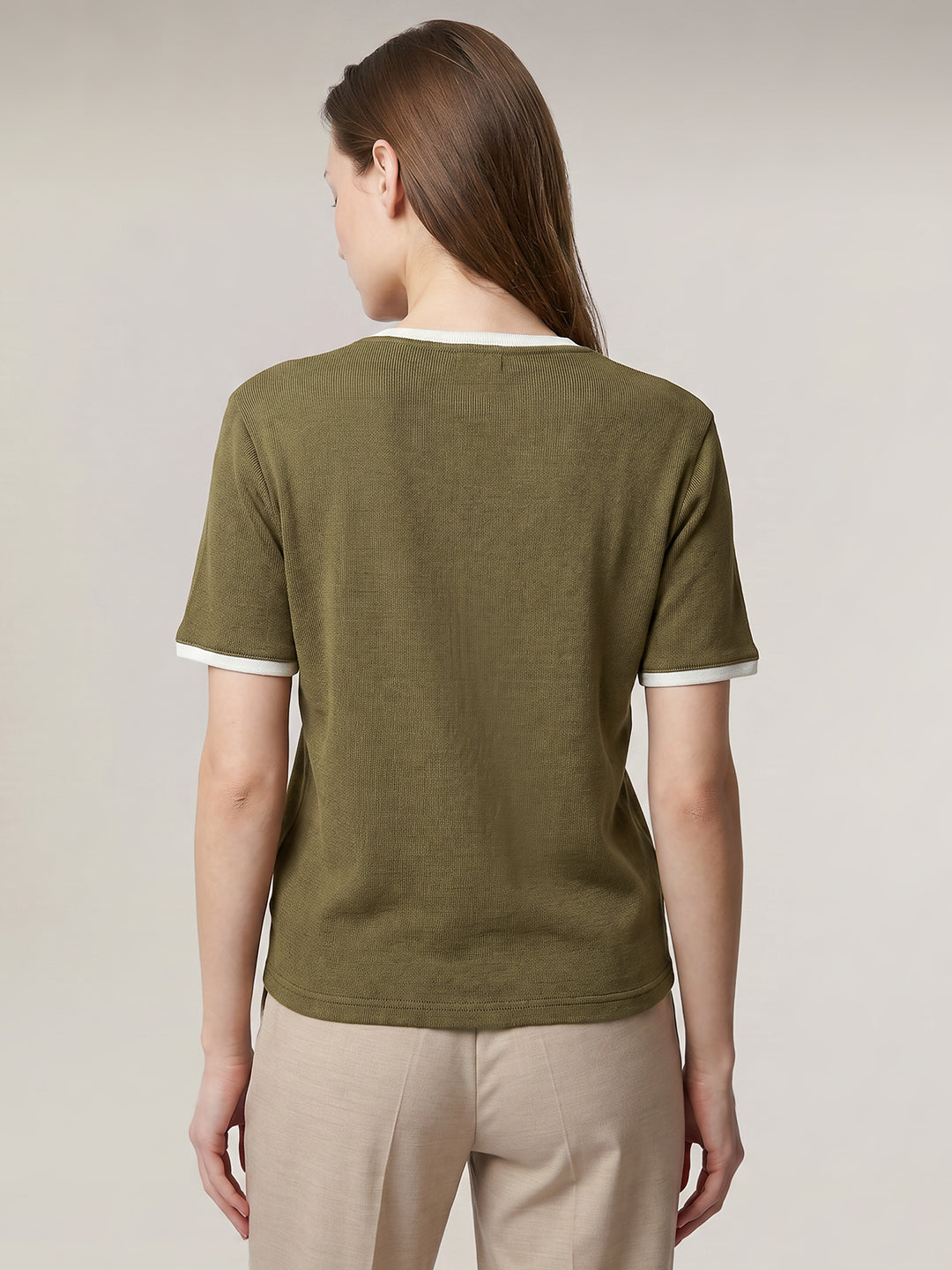 Contrast Trim Cotton Top