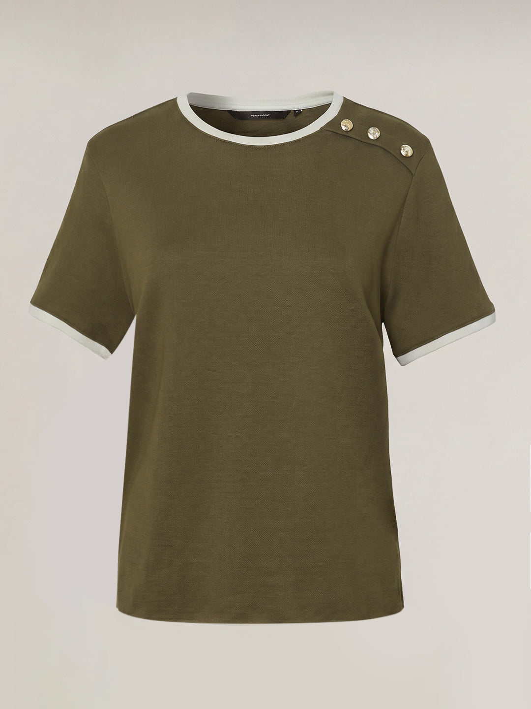 Contrast Trim Cotton Top