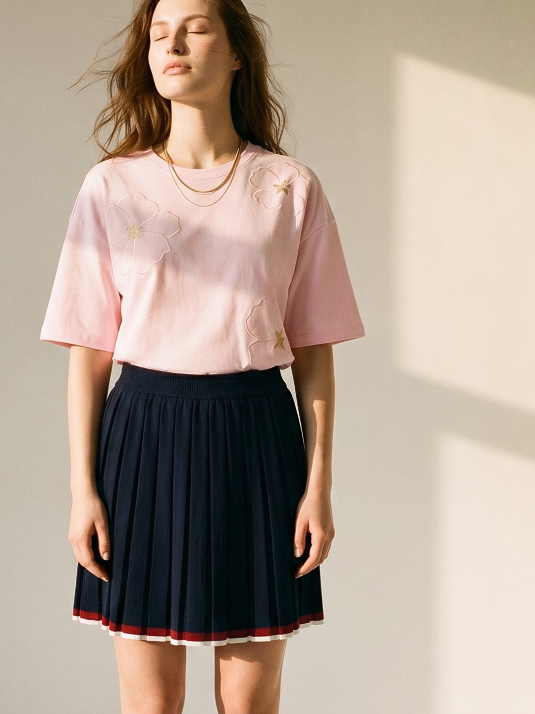 Floral Appliqué T-Shirt