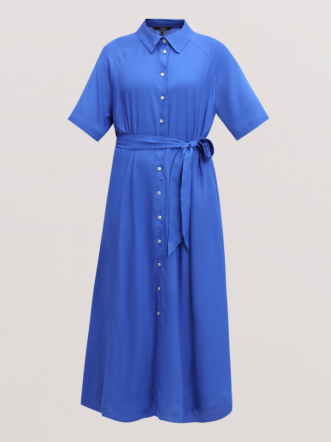 Blue Belted Shirt Dress