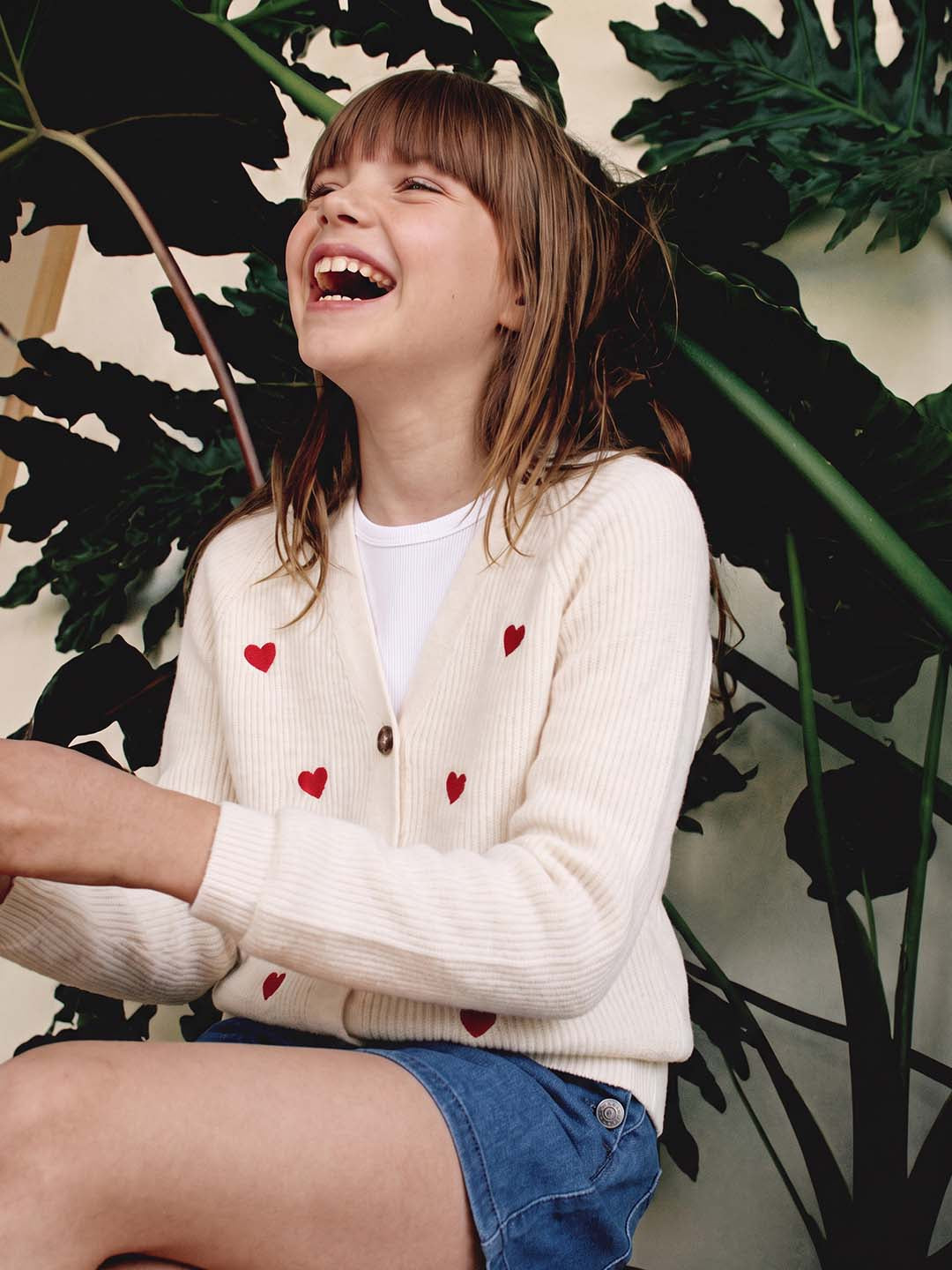 GIRLS White Printed Cardigan
