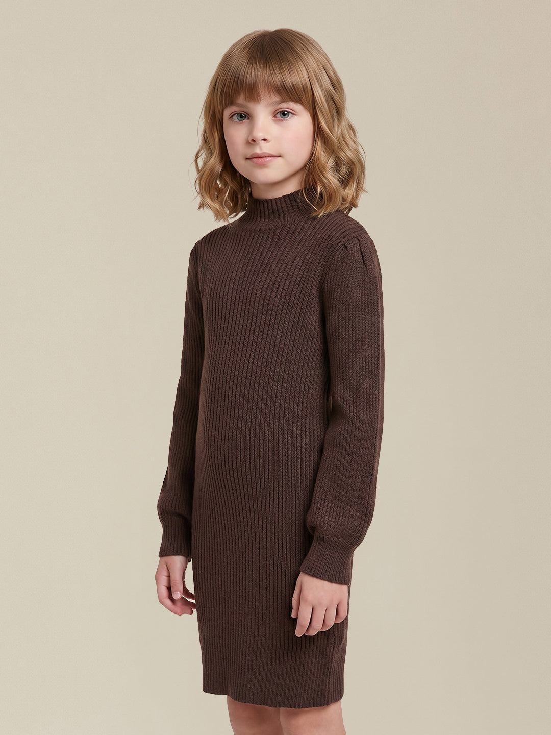 GIRLS High Neck Knitted Dress
