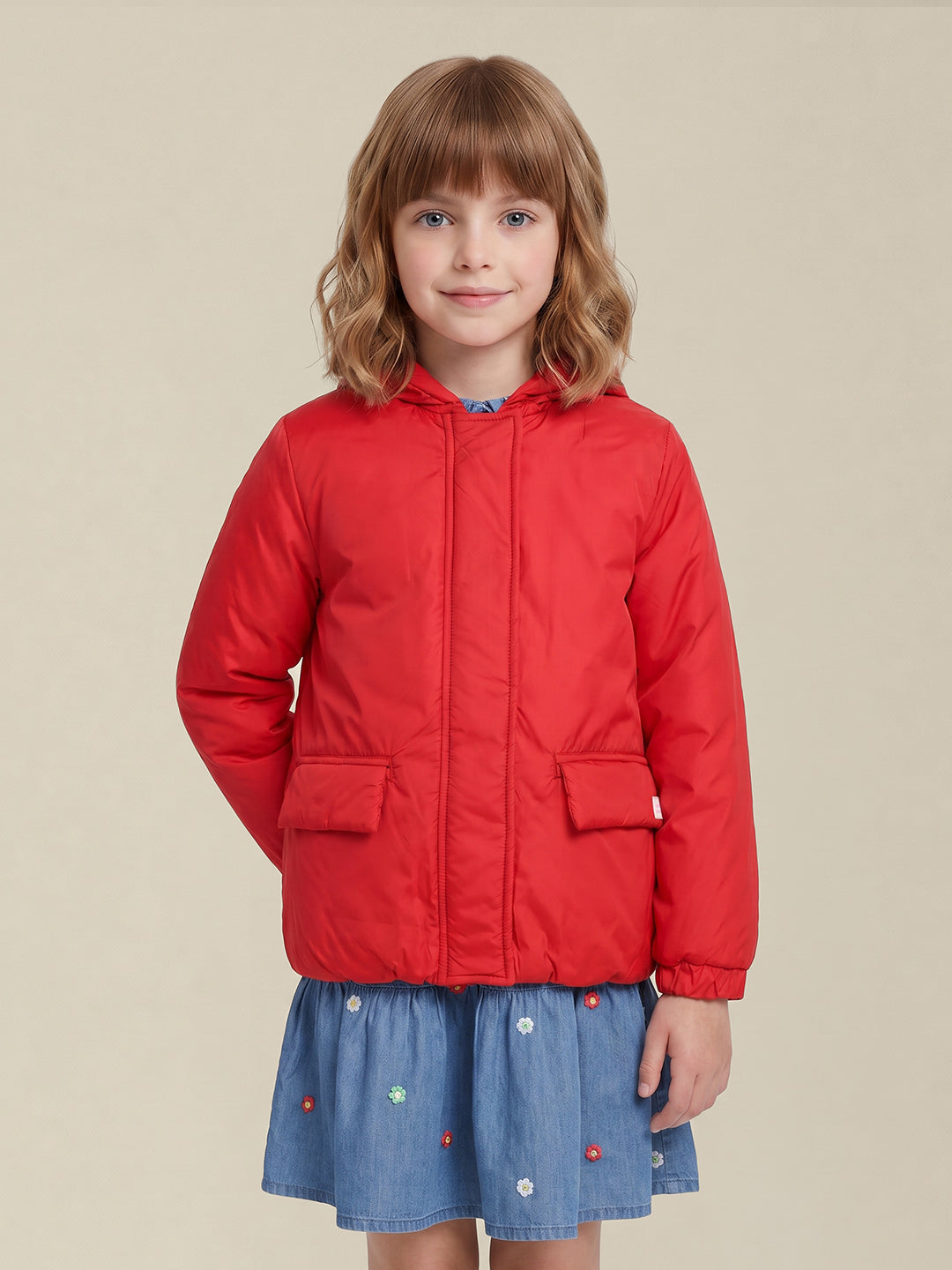 GIRLS Red Hooded Jacket