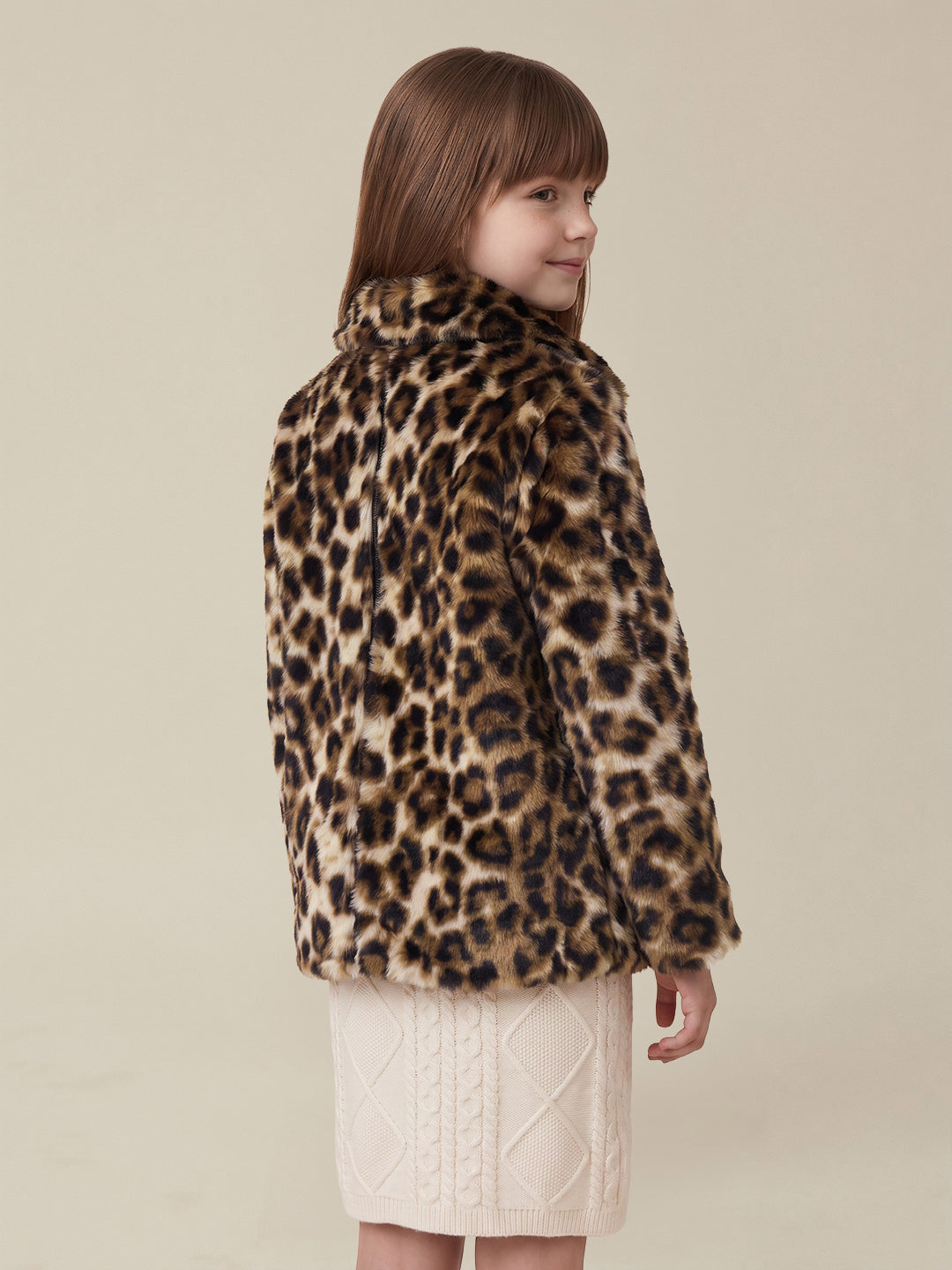 GIRLS Brown Animal Print Jacket
