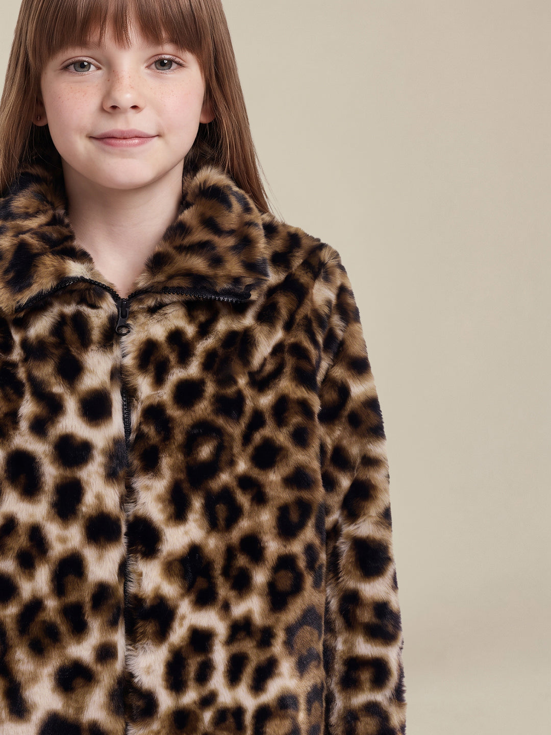 GIRLS Brown Animal Print Jacket