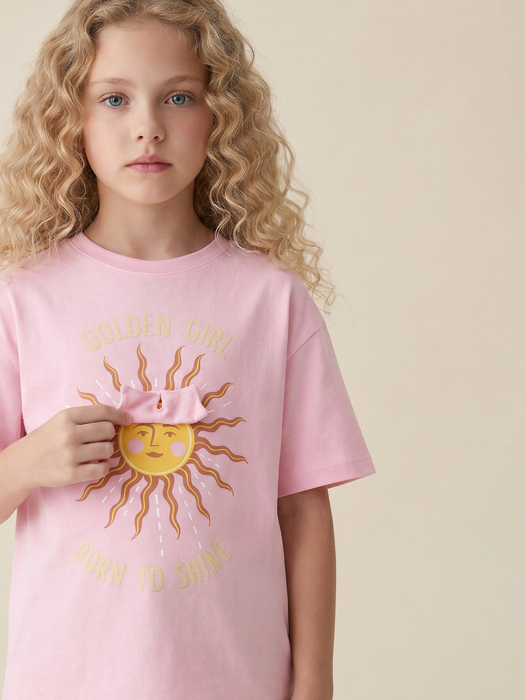 GIRLS Pink Printed T-shirt