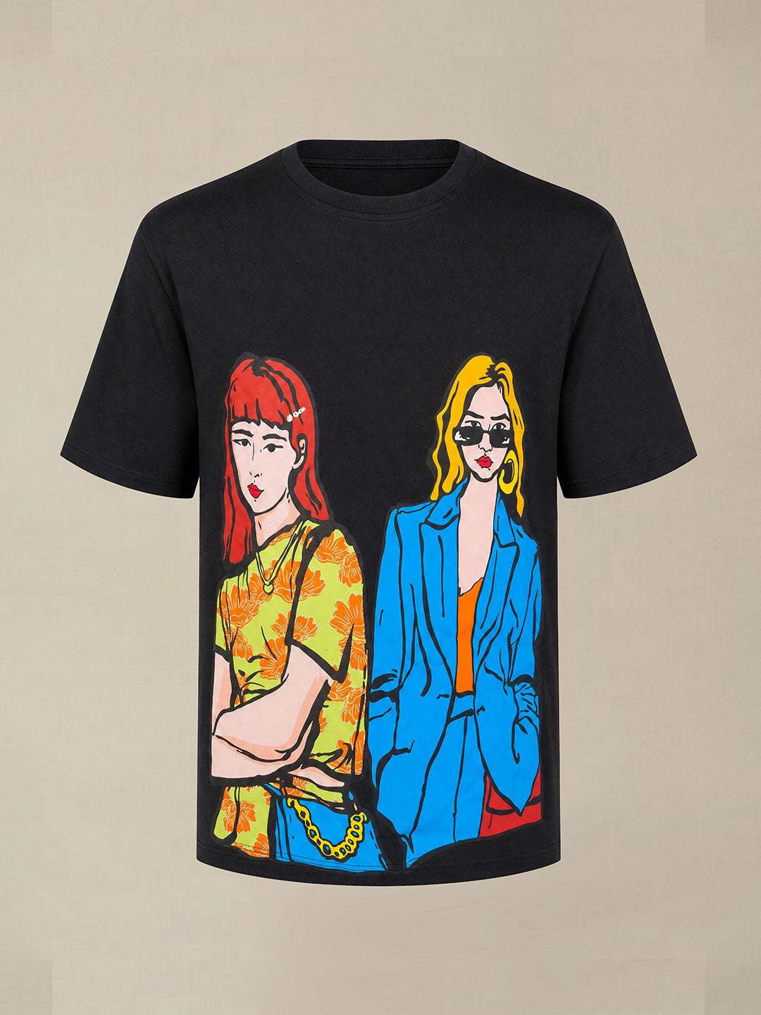 GIRLS Black Printed T-shirt