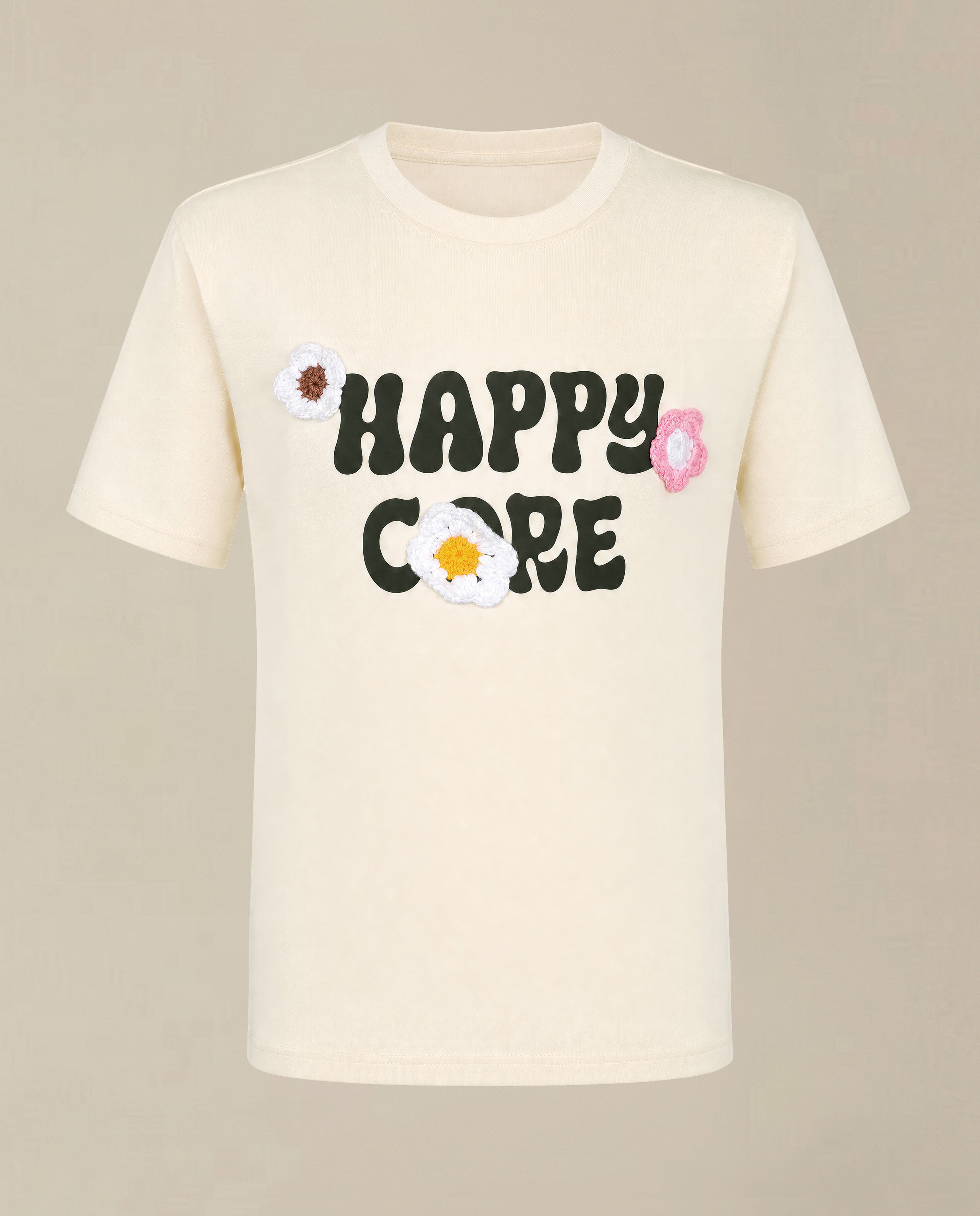 GIRLS Ecru Printed T-shirt
