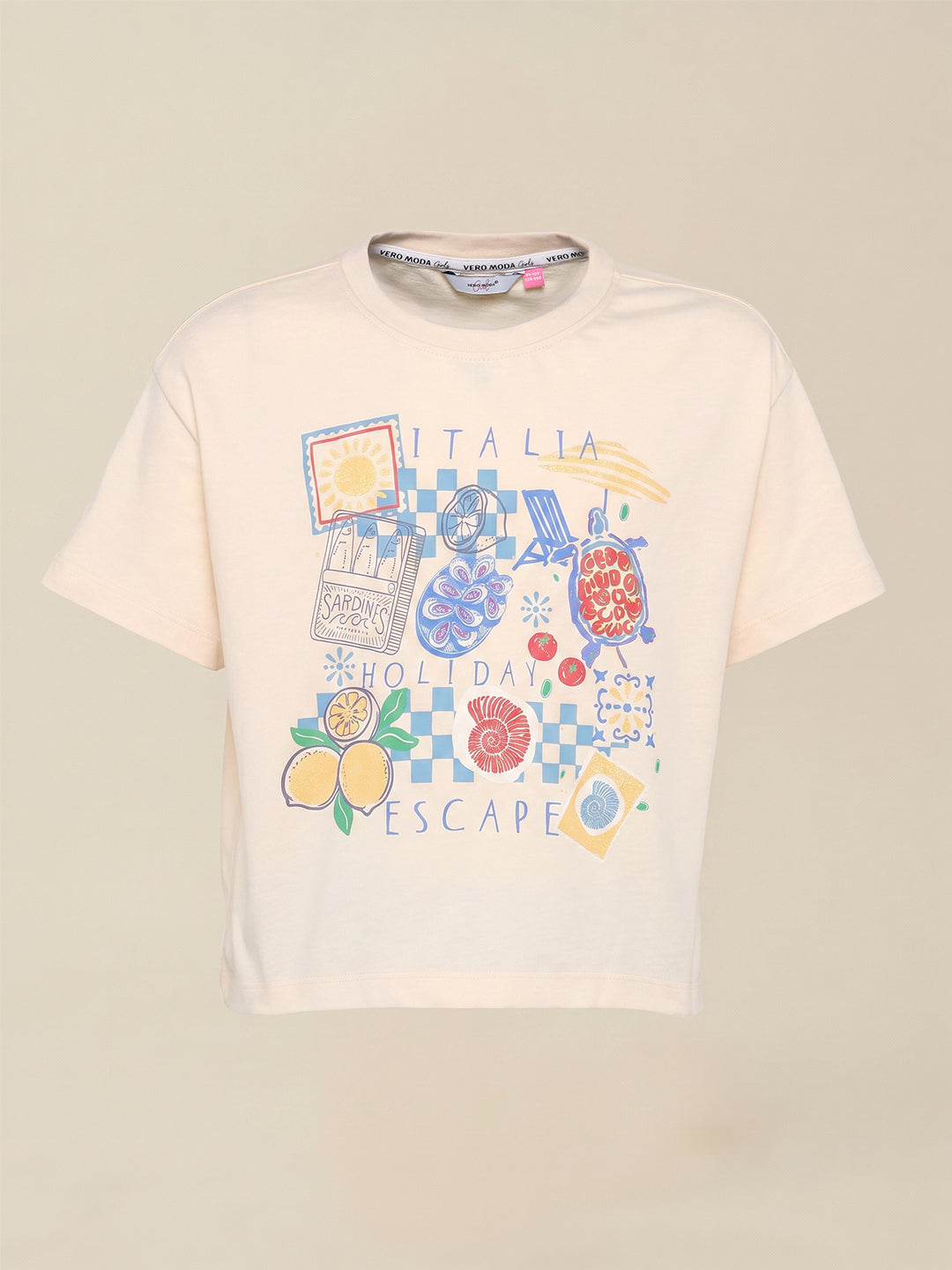 GIRLS Ecru Graphic Print T-shirt