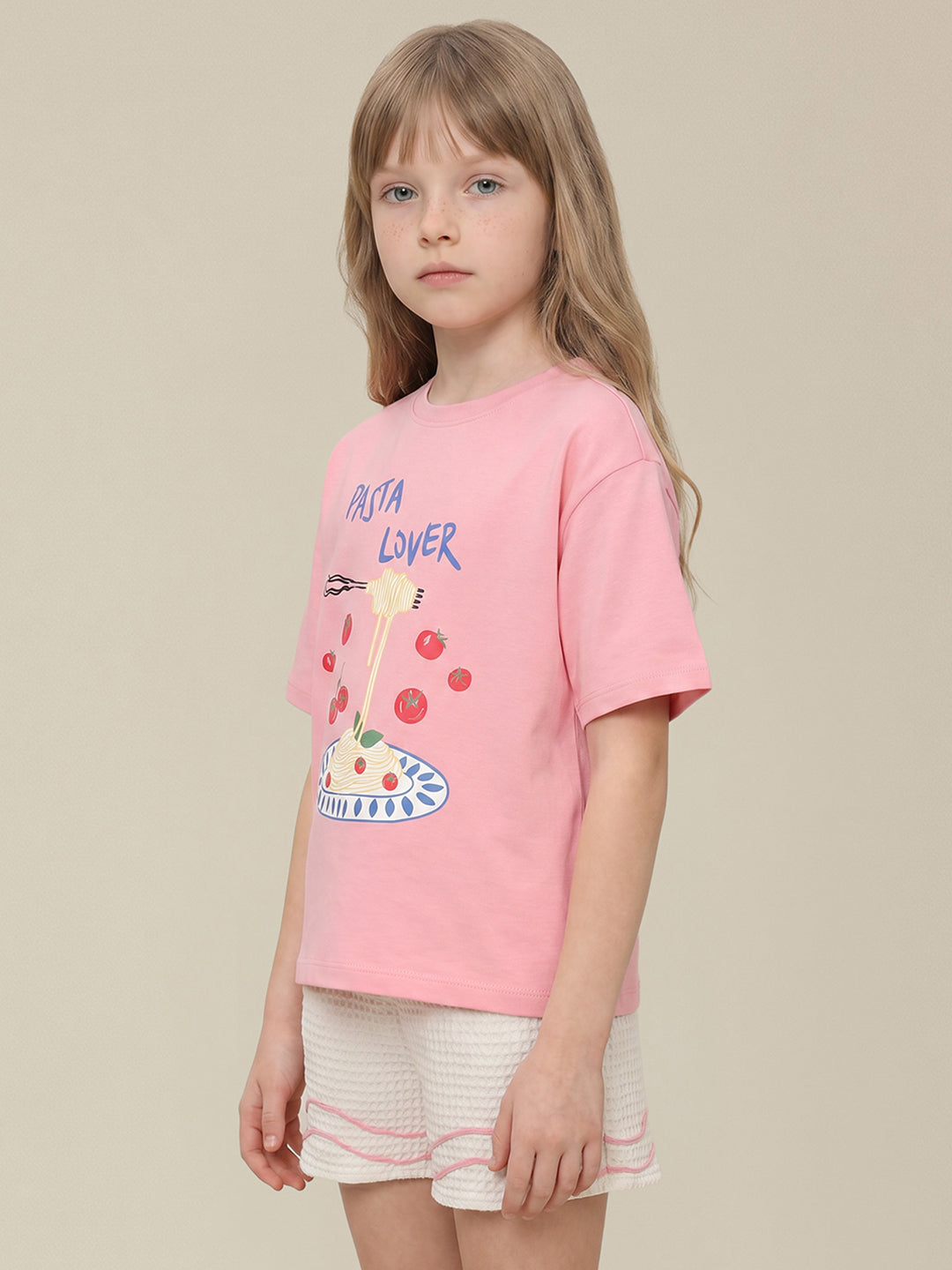 GIRLS Pink Printed T-shirt