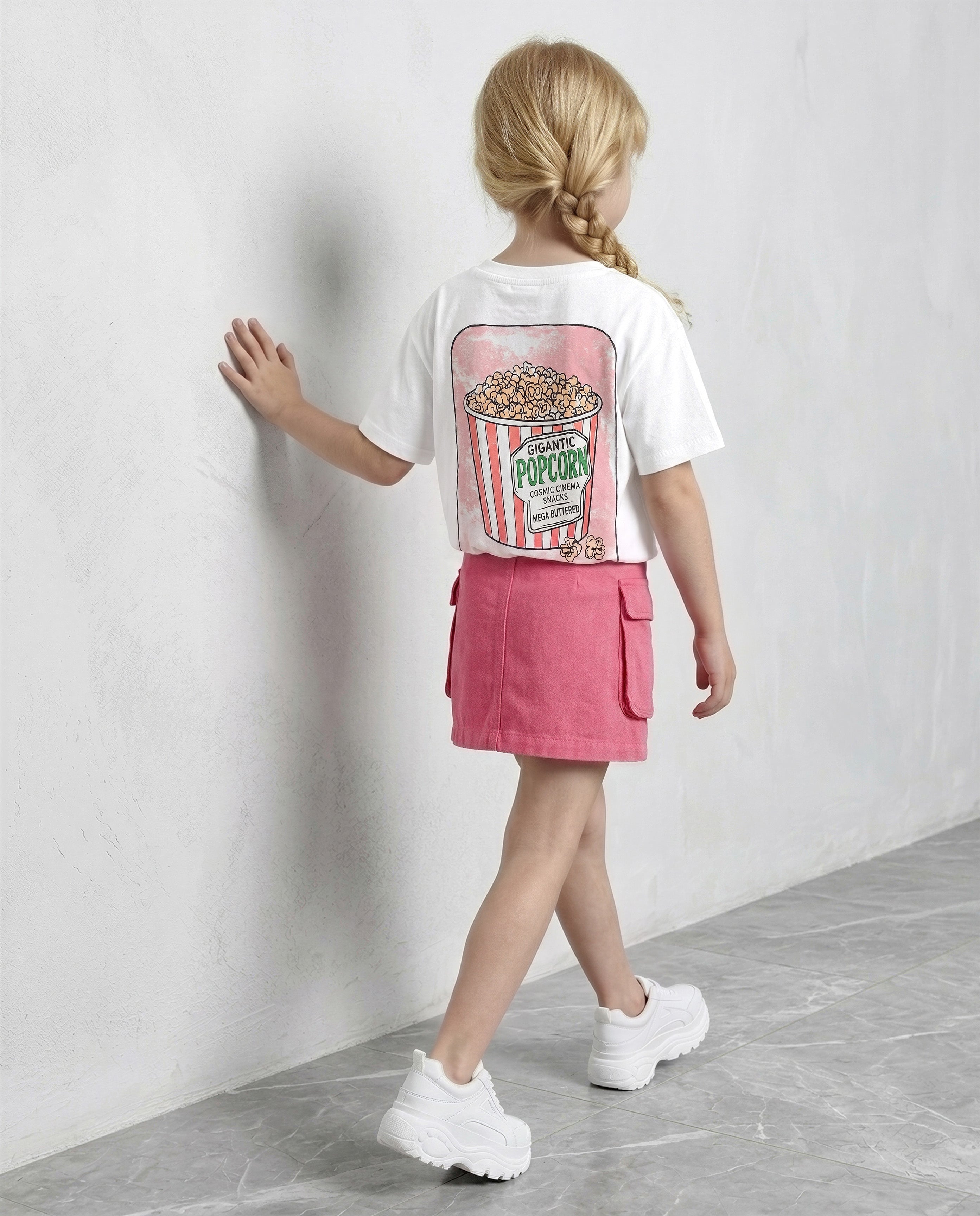 GIRLS White Printed T-shirt