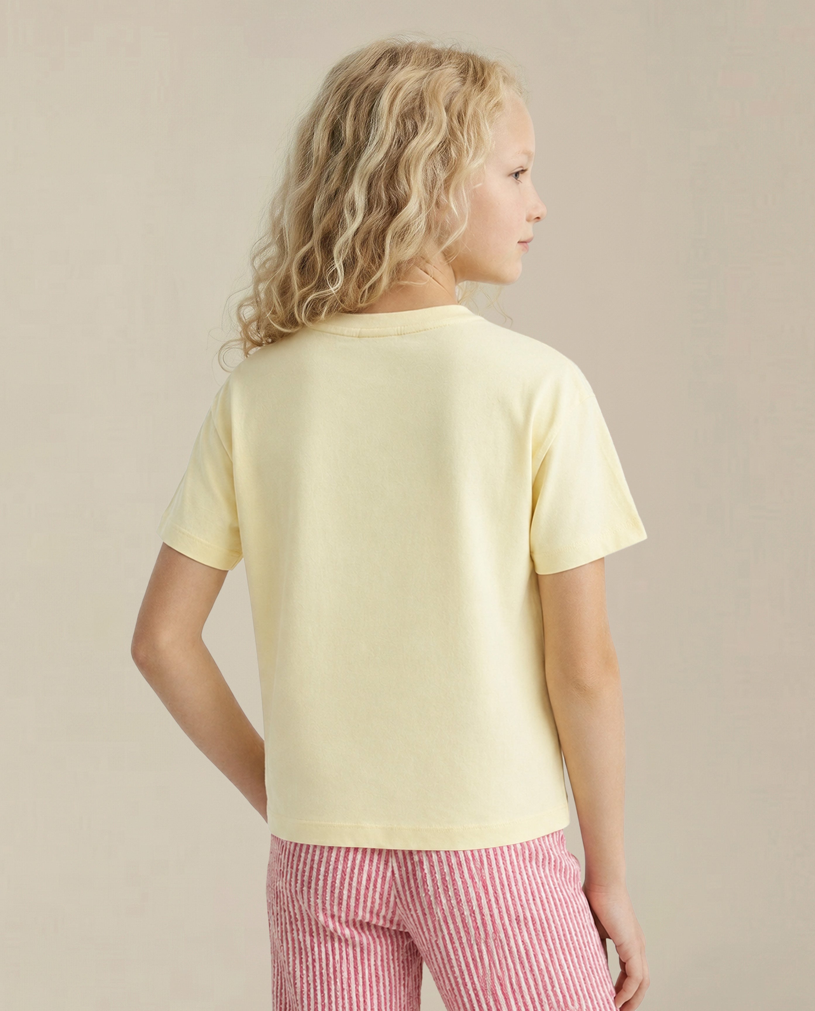 GIRLS Yellow Amalfi Coast Print T-shirt