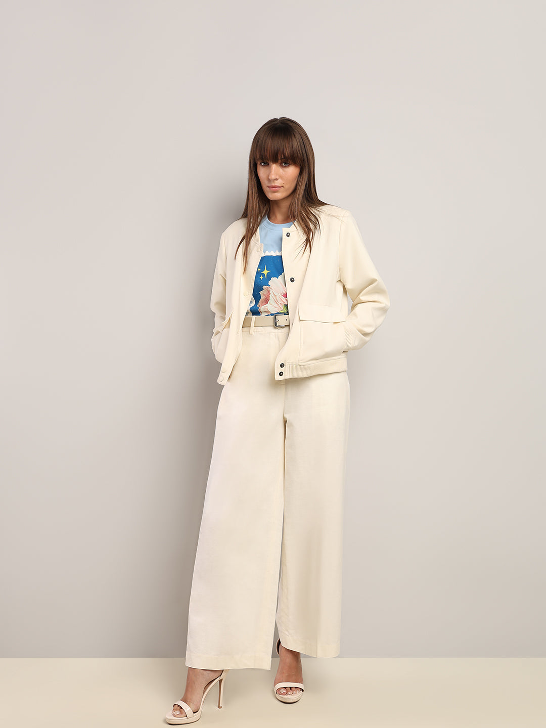 Off-White High Rise Wide Leg Pants