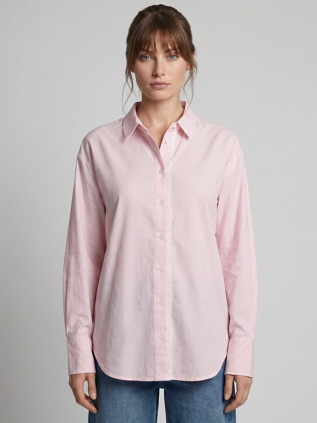Pink Striped Cotton Shirt