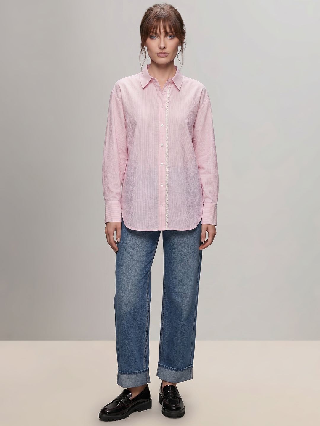 Pink Striped Cotton Shirt