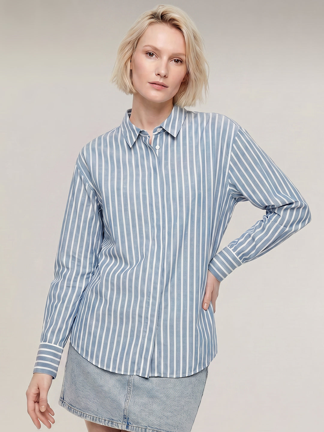 Light Blue Striped Shirt