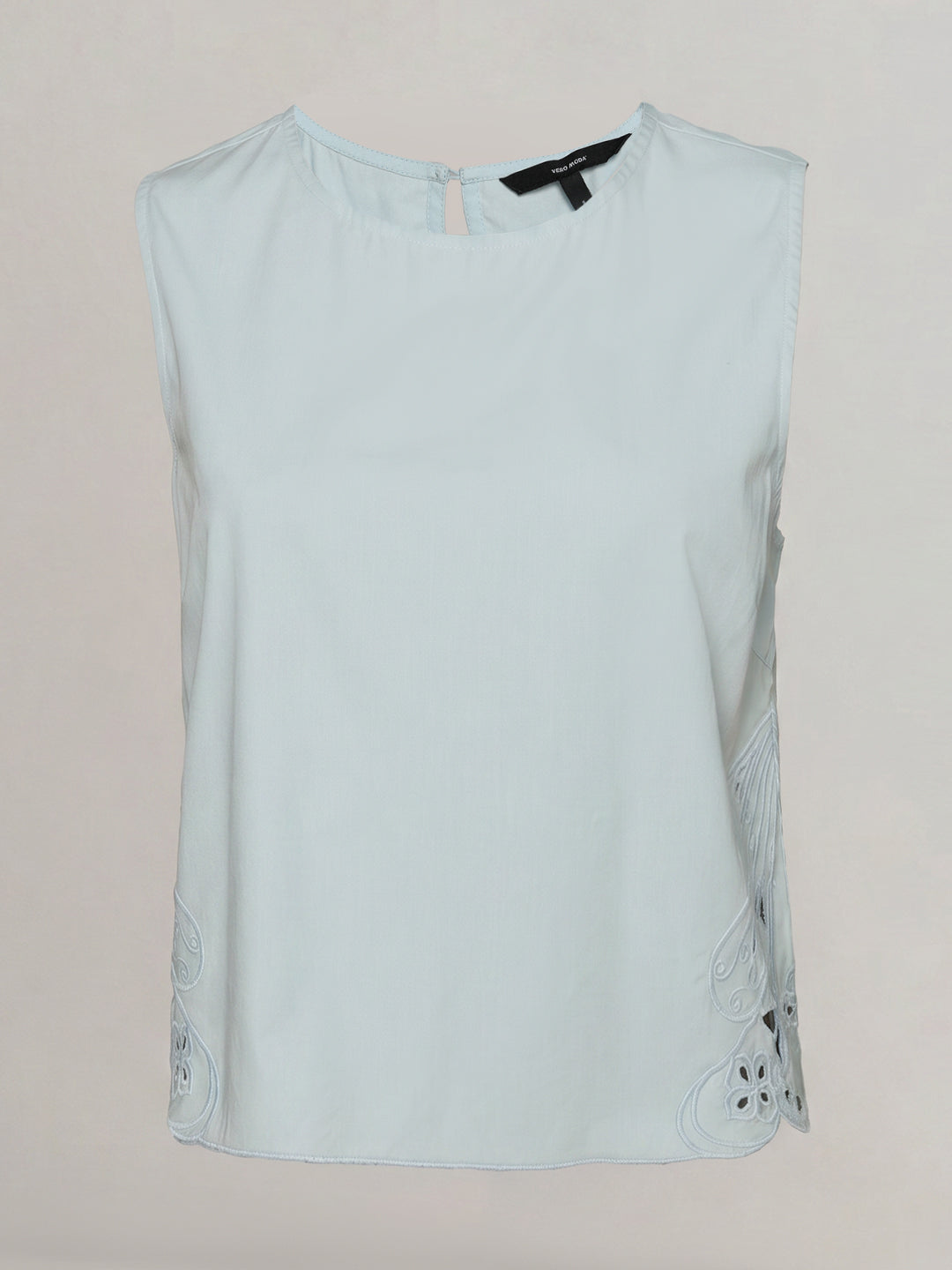 Blue Cut-Work Oversized Top