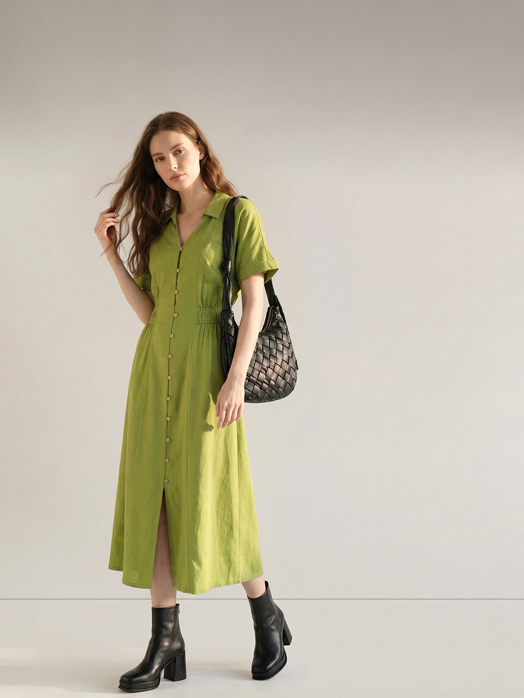 Green Shirt Dress
