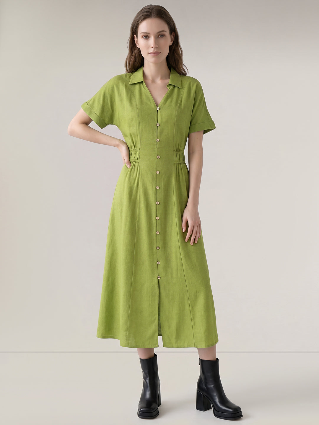 Green Shirt Dress