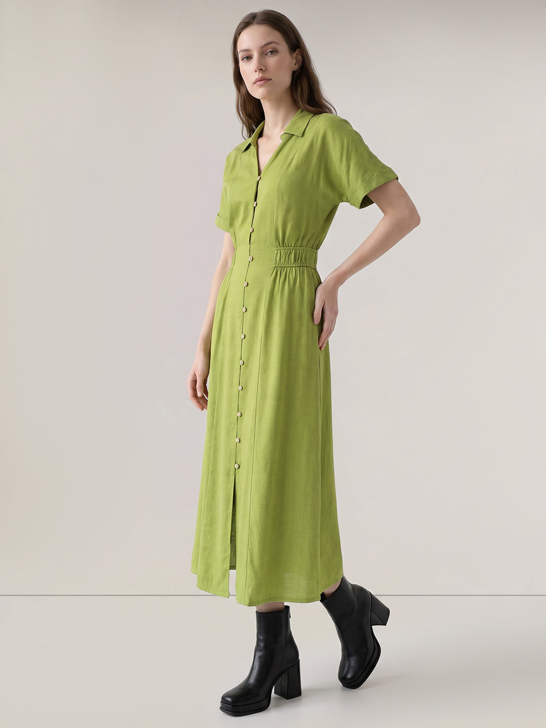 Green Shirt Dress