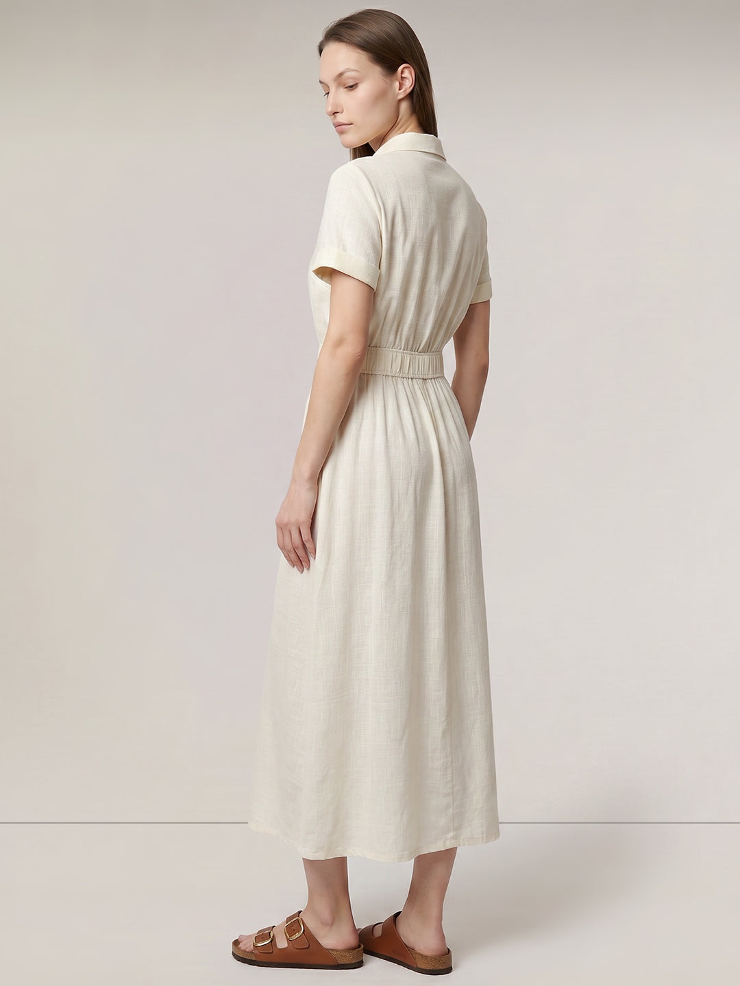 Ecru Shirt Dress