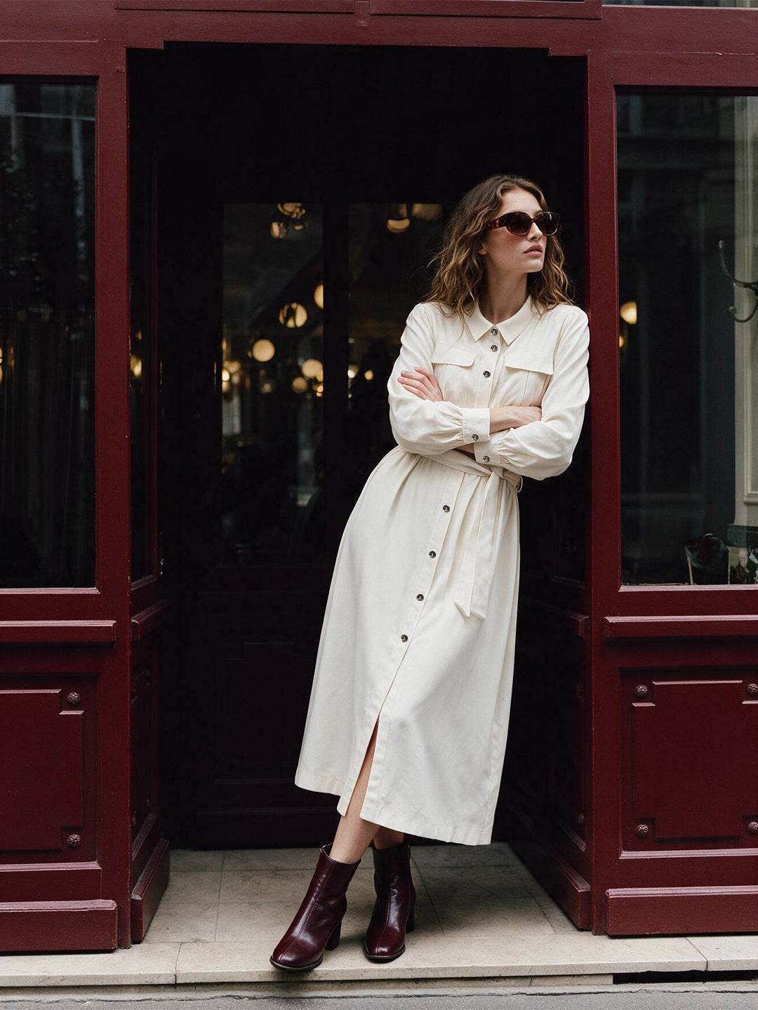 Ecru Shirt Dress