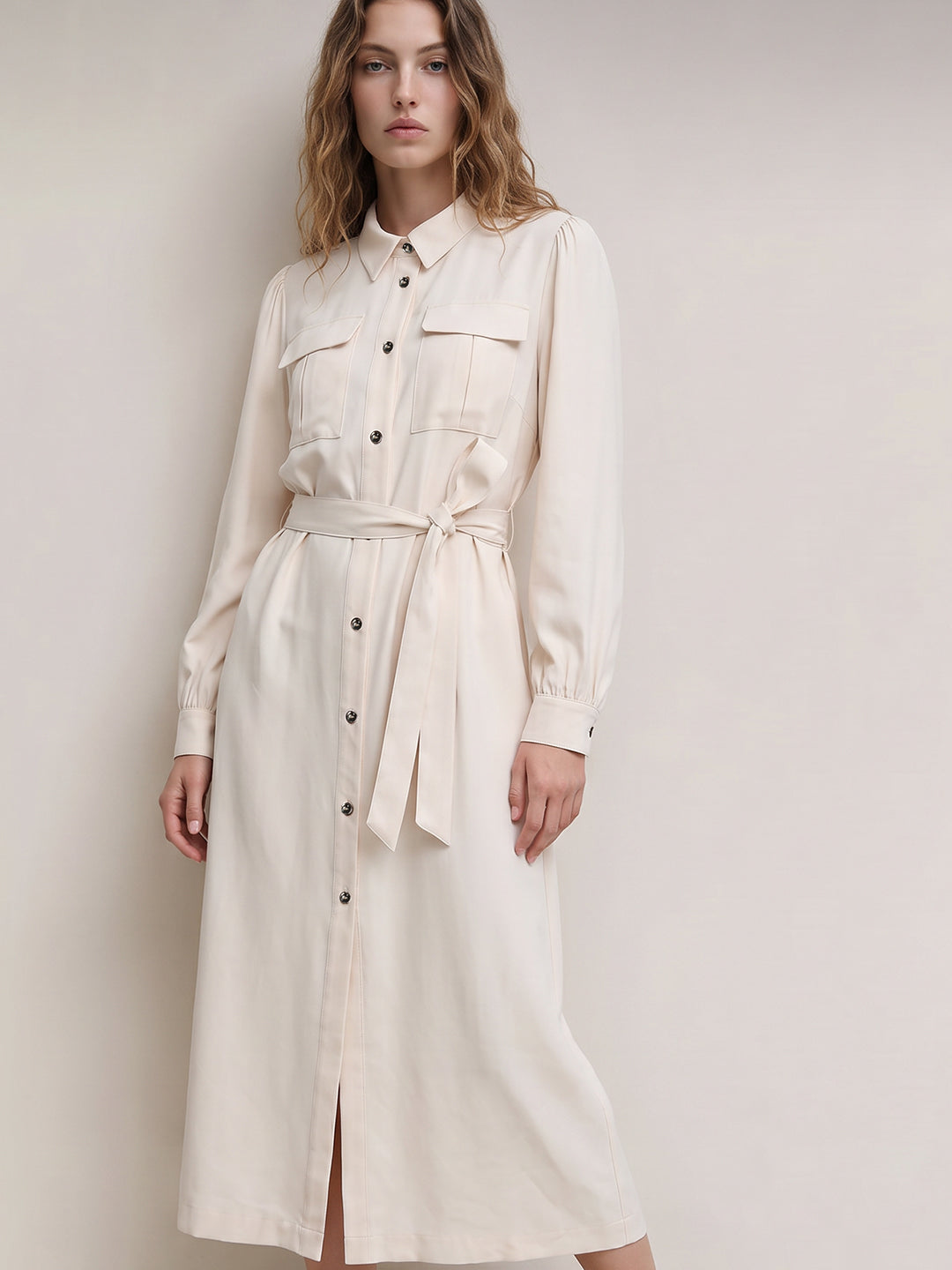 Ecru Shirt Dress