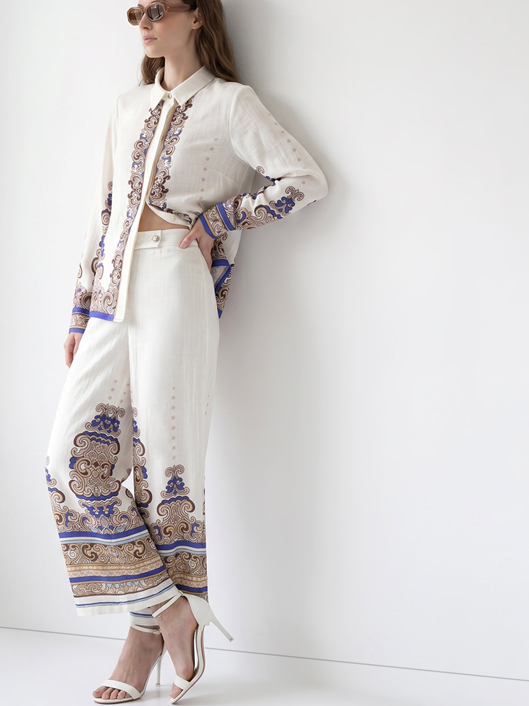 Printed High Rise Pants