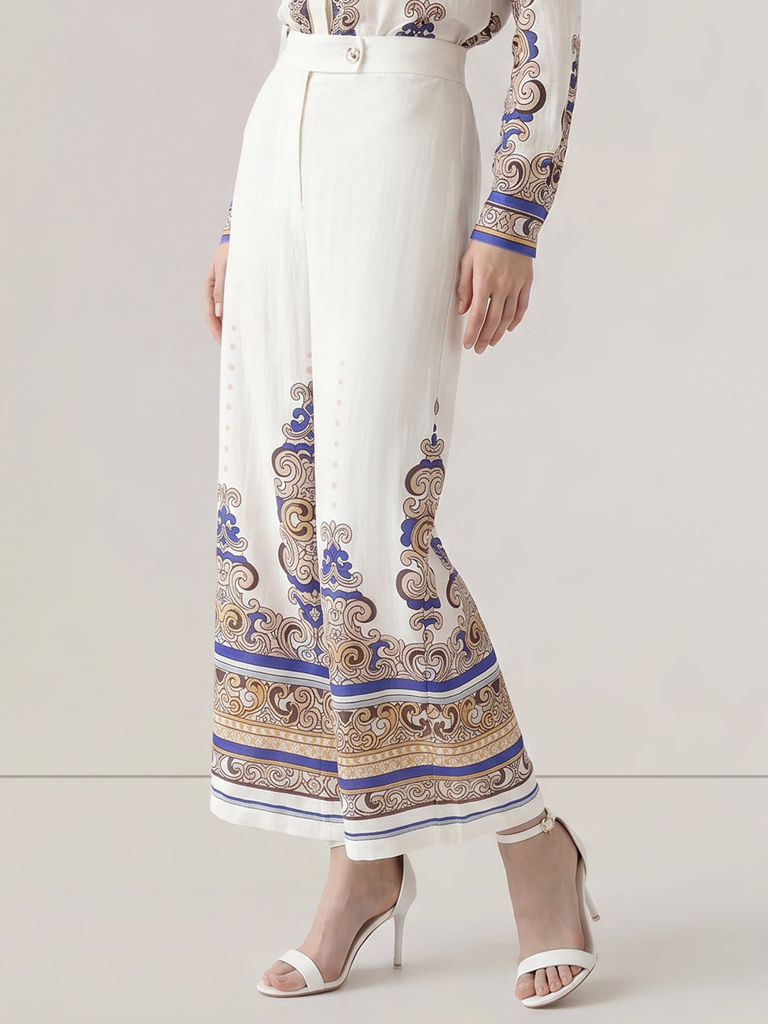 Printed High Rise Pants