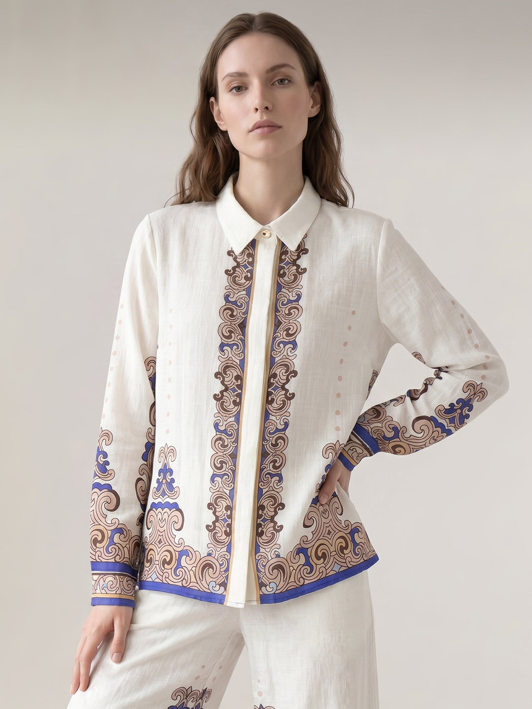 Beige printed Shirt