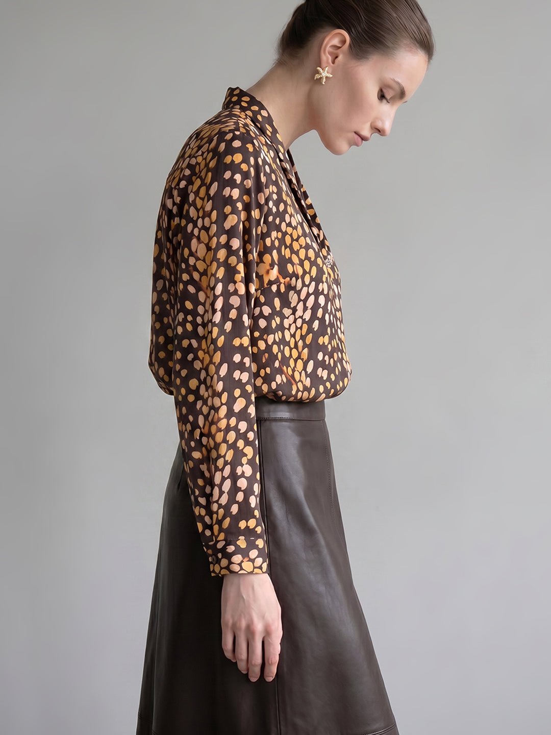 Brown Printed Top