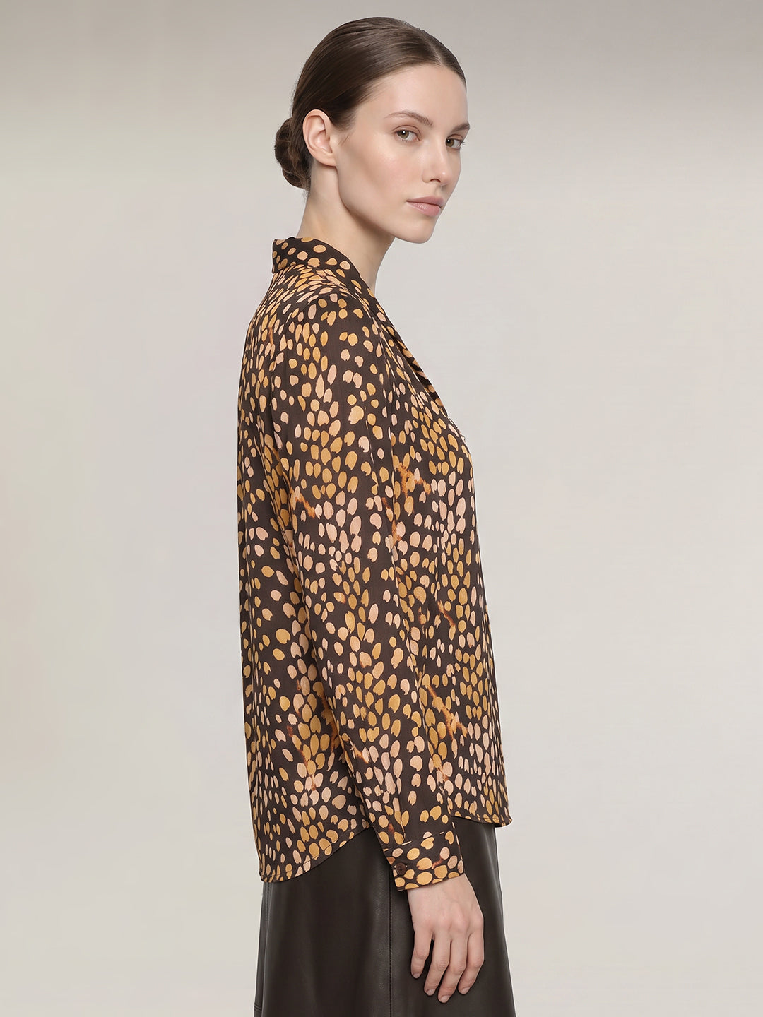 Brown Printed Top