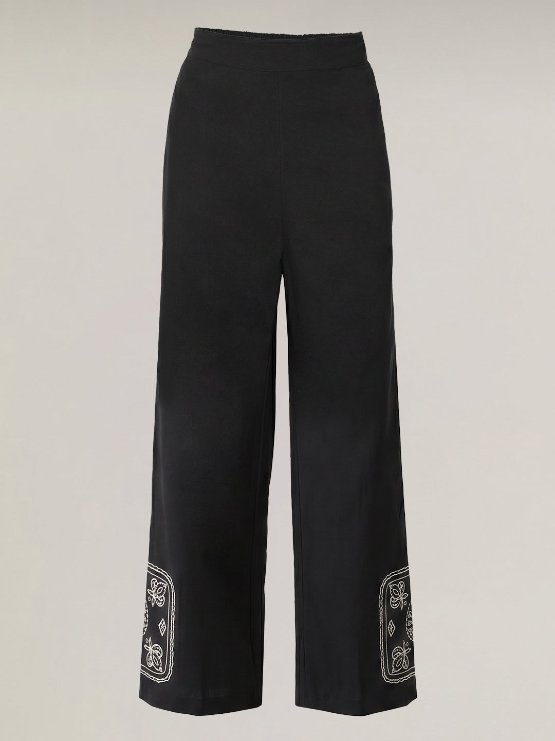 Black Linen Blend Pants
