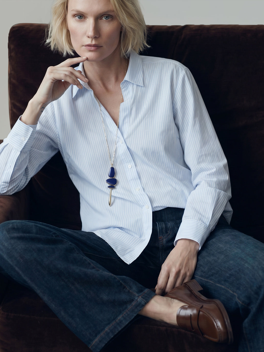 Blue Striped Cotton Shirt