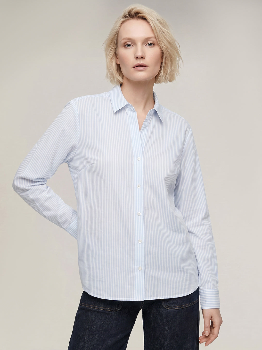 Blue Striped Cotton Shirt