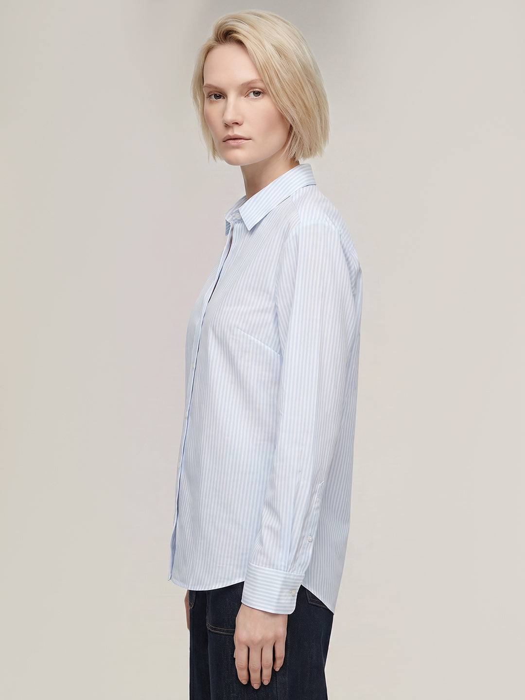 Blue Striped Cotton Shirt