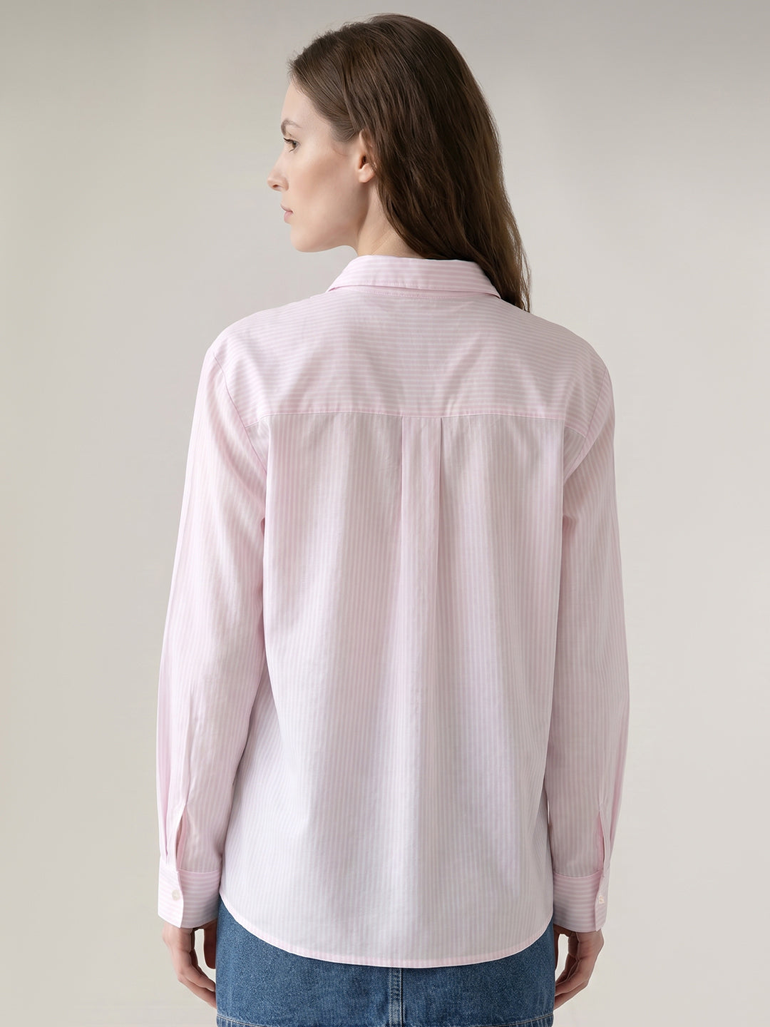 Light Pink Striped Cotton Shirt