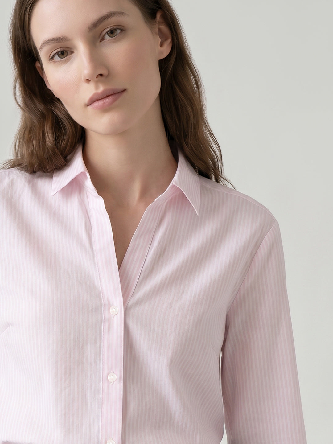 Light Pink Striped Cotton Shirt
