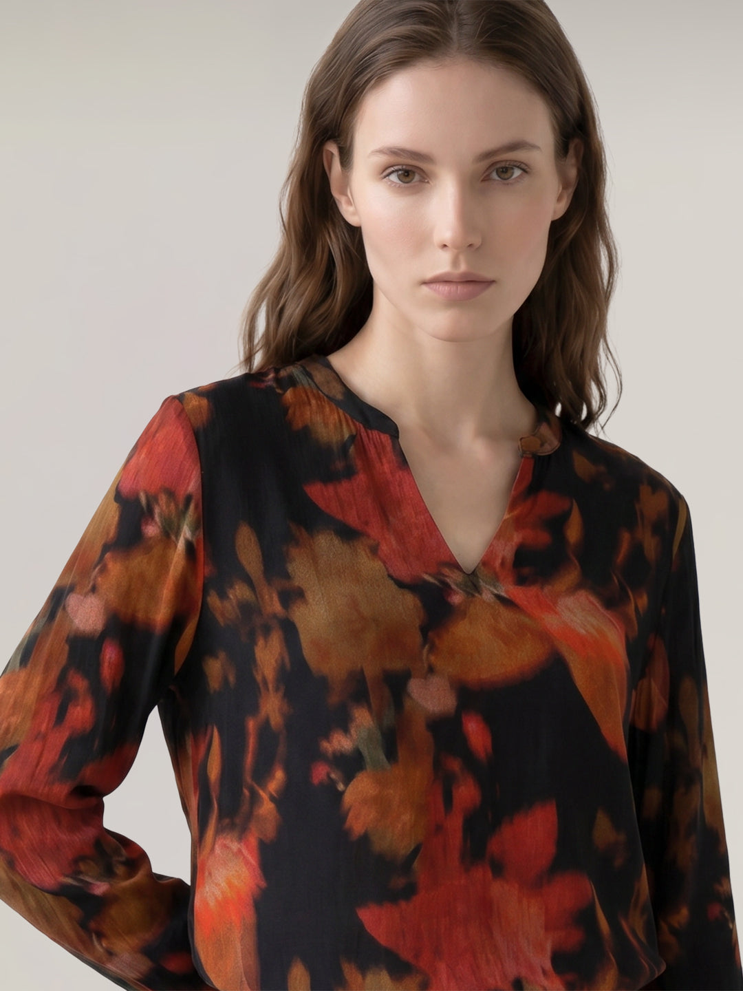 Black Floral Full Sleeves Top