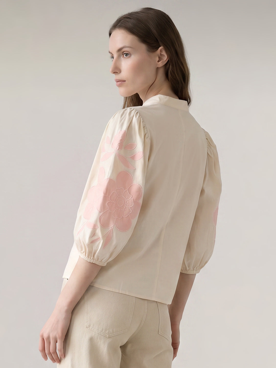 Ecru Embroidered Top
