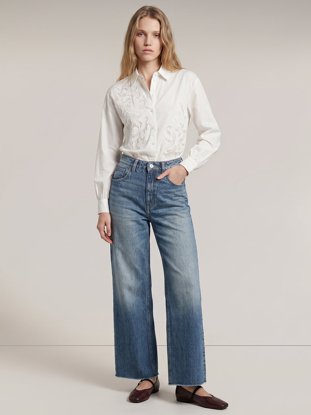Light Blue Wide Leg Jeans