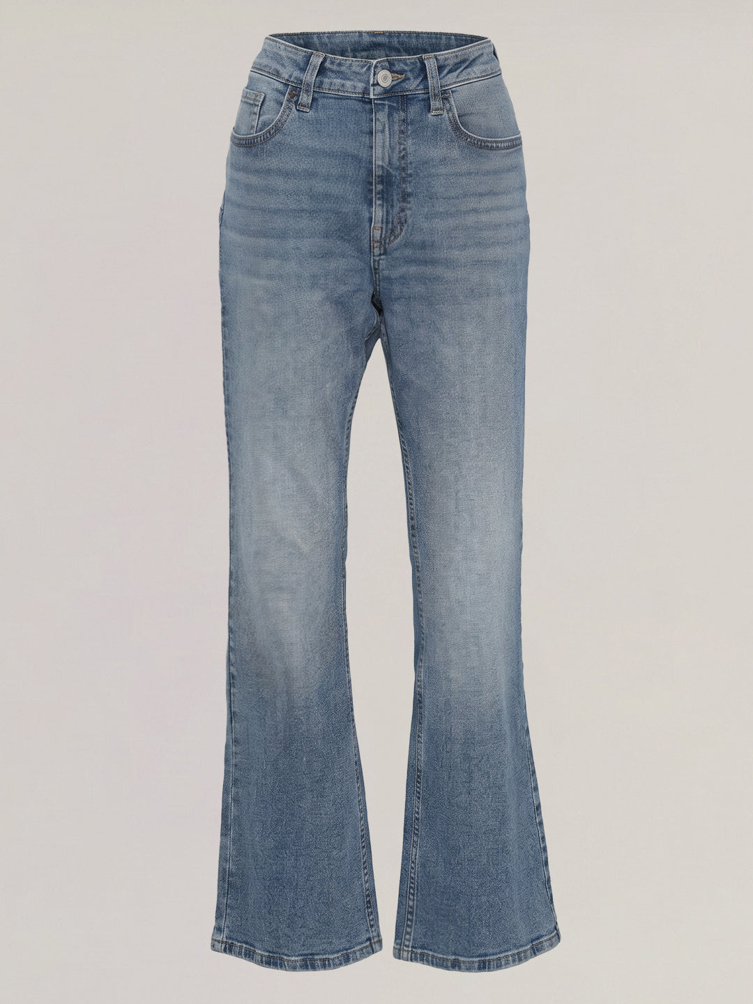 Blue Mid Rise Bootcut Jeans