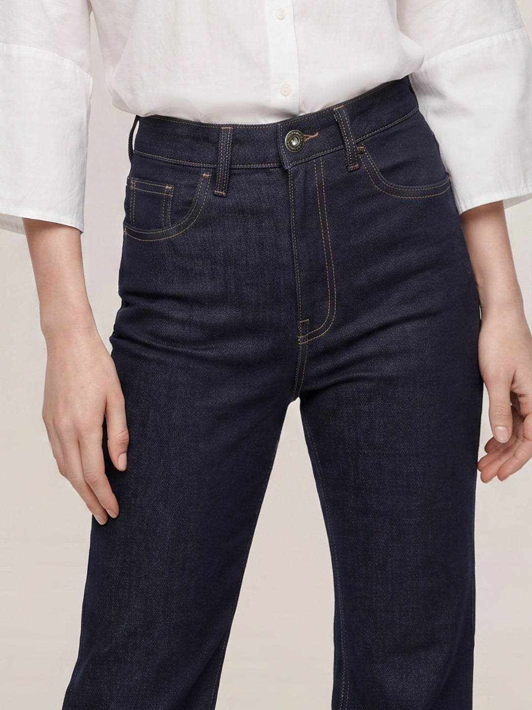 Blue Mid Rise Bootcut Jeans