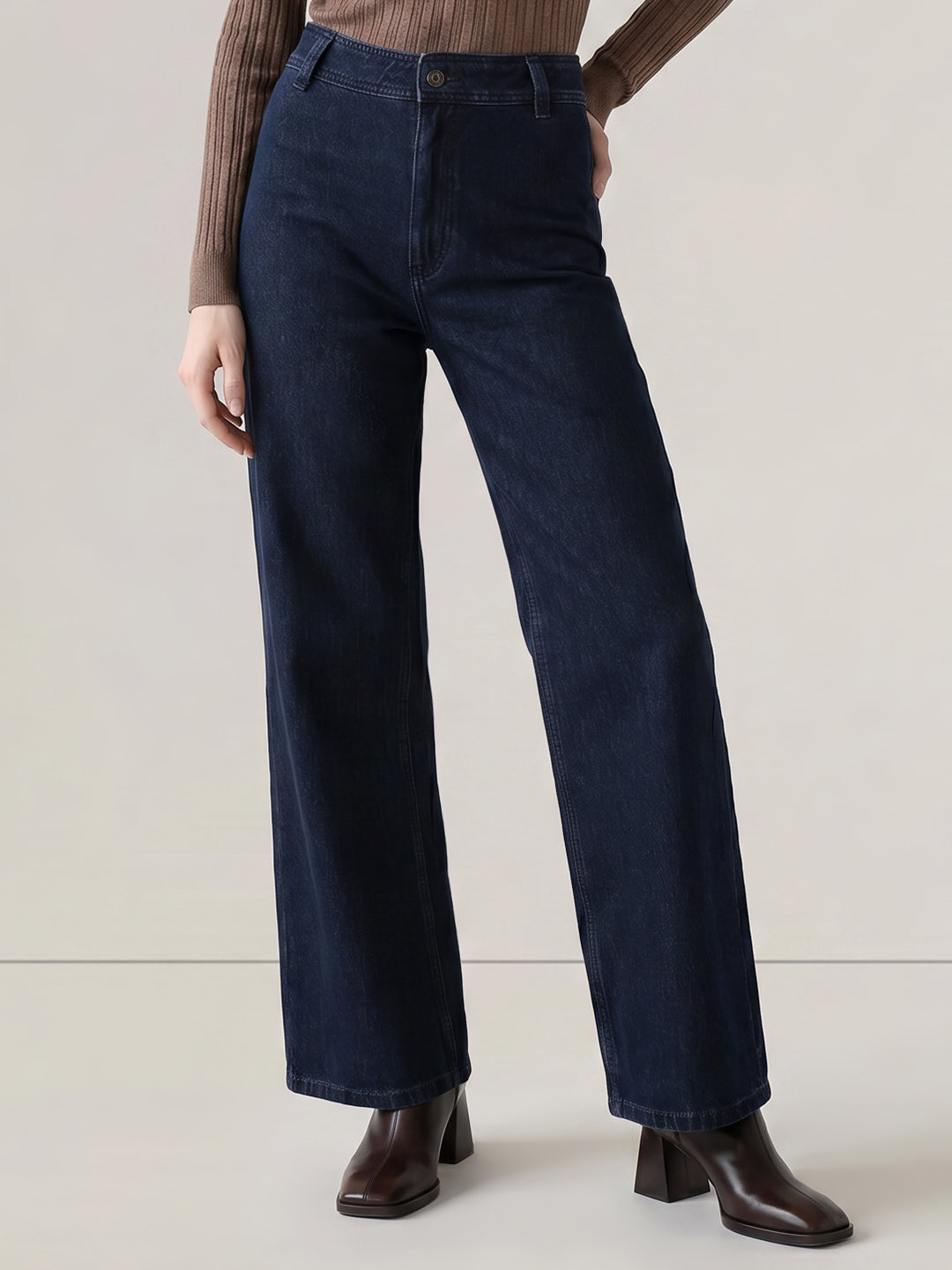 Dark Blue Wide Leg Jeans