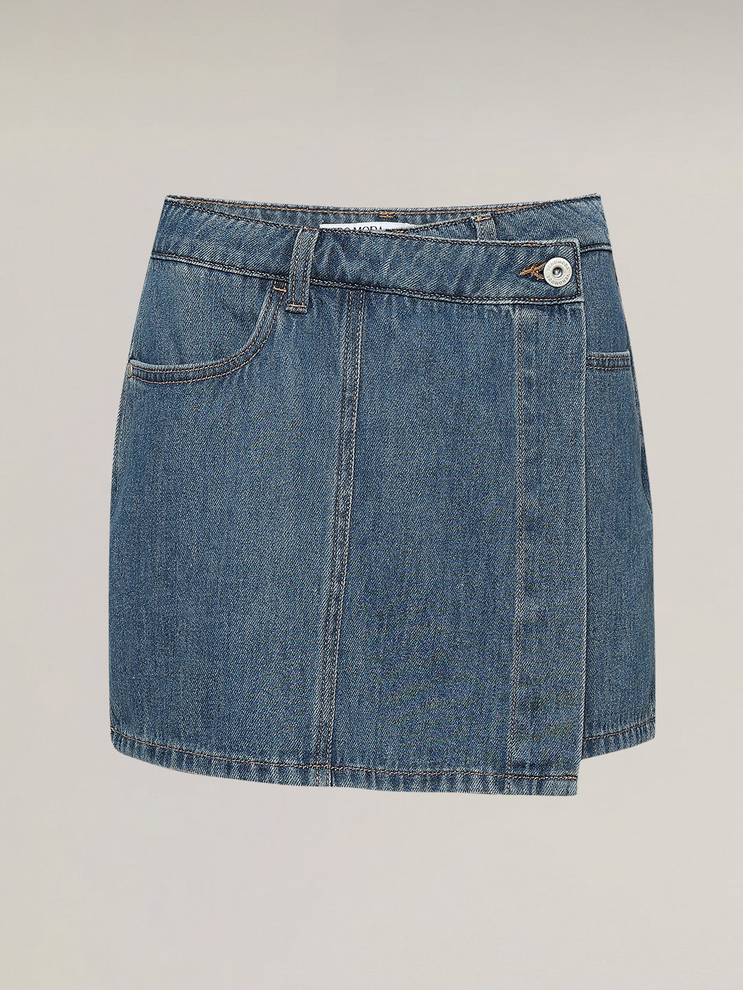 Blue High Rise Denim Skort